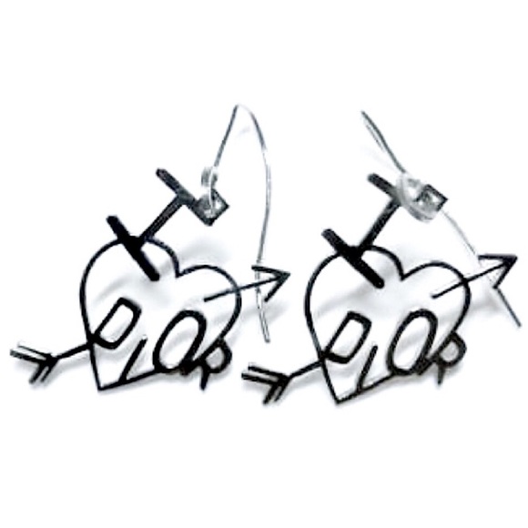 Christian Dior Silver “I Love You” Cupid heart earrings - Picture 10 of 14